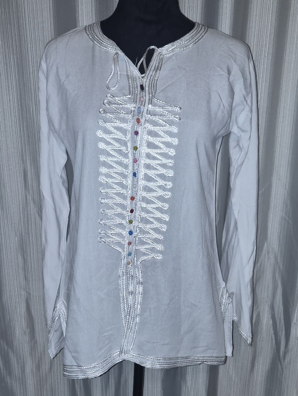 Embroidered White Women's Tunic Top - Brand Unspecified